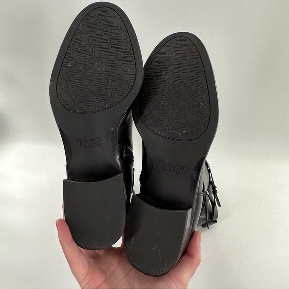 Franco sarto knee high wide calf boots size 6.5 37 L-Canary black leather riding - Picture 12 of 13